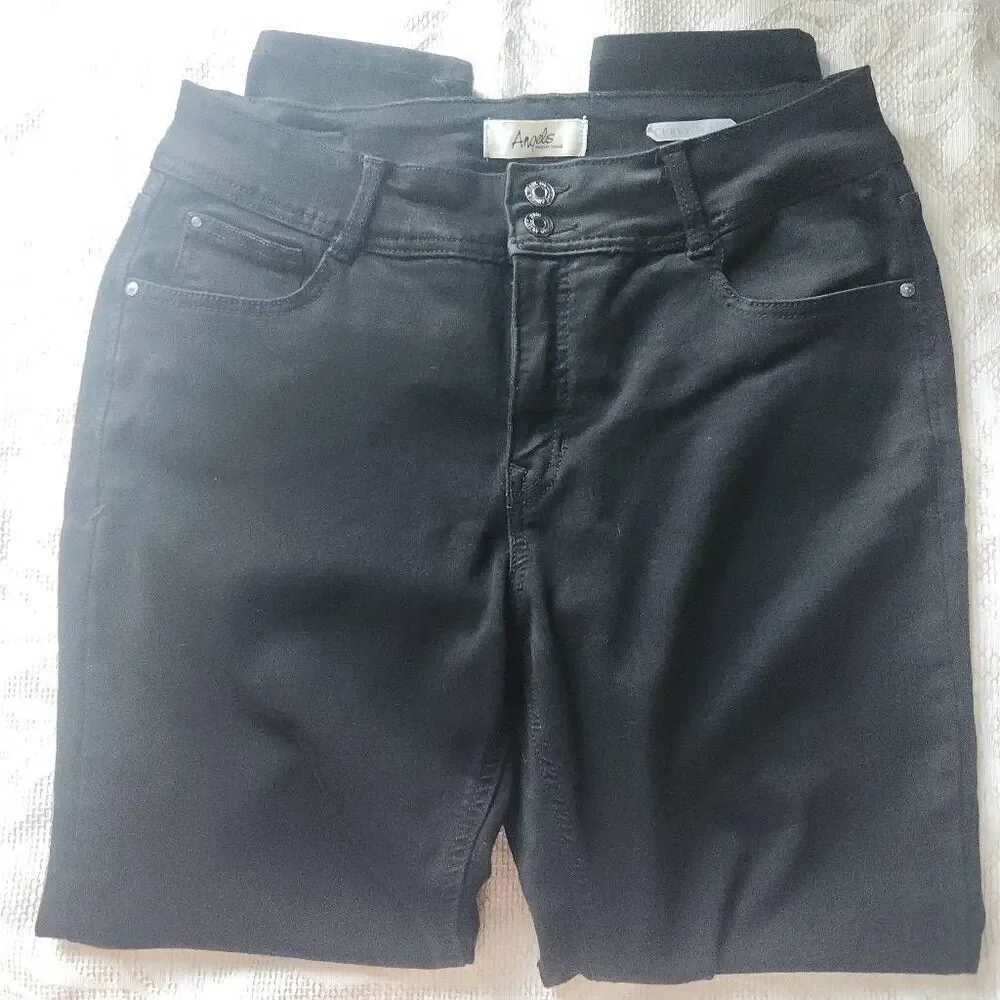 P9  Angels Forever Young black casual curvy skinny pants - Picture 3 of 7